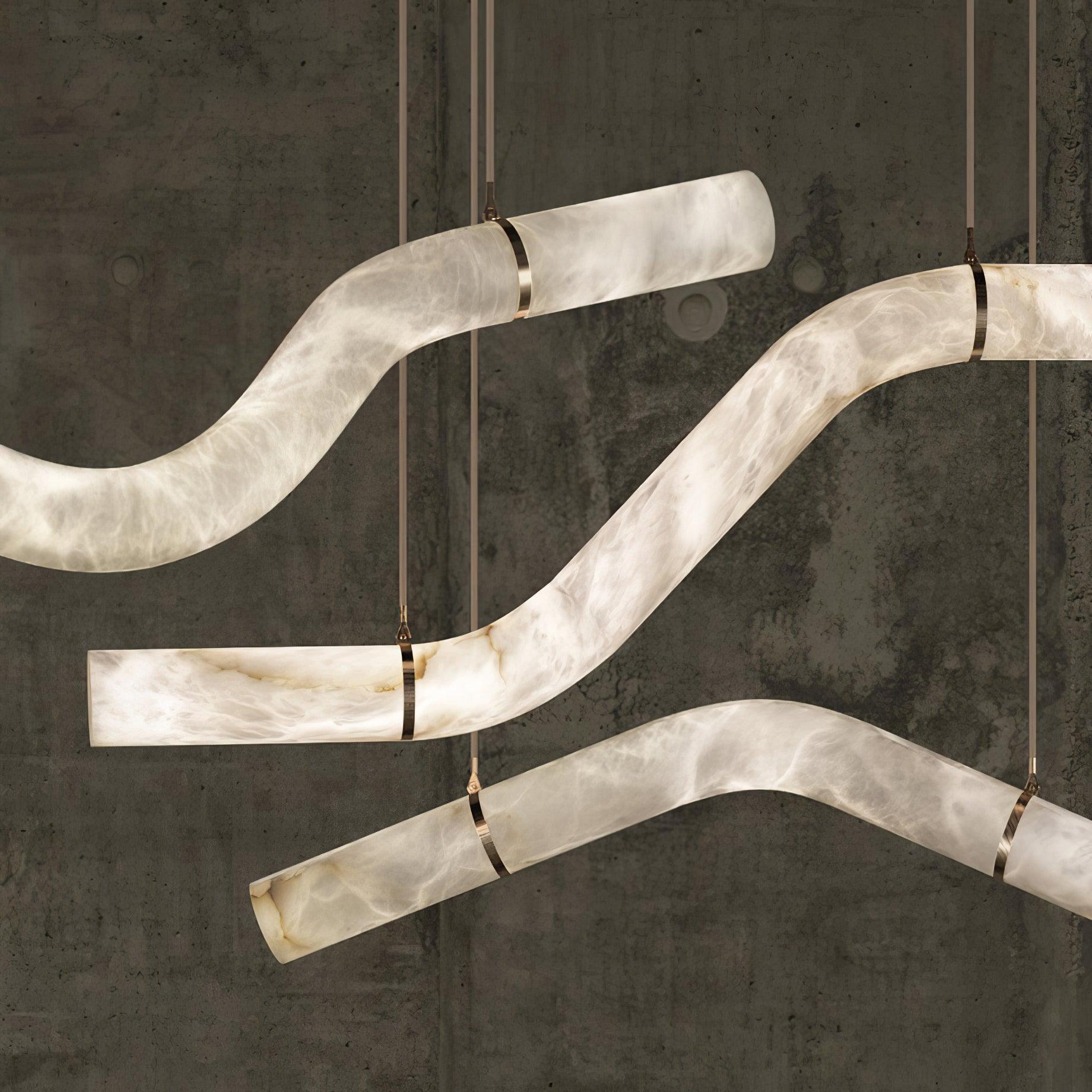 Streamlined Alabaster Pendant Lamp by Bling Lighting Studio