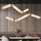 Streamlined Alabaster Pendant Lamp by Bling Lighting Studio