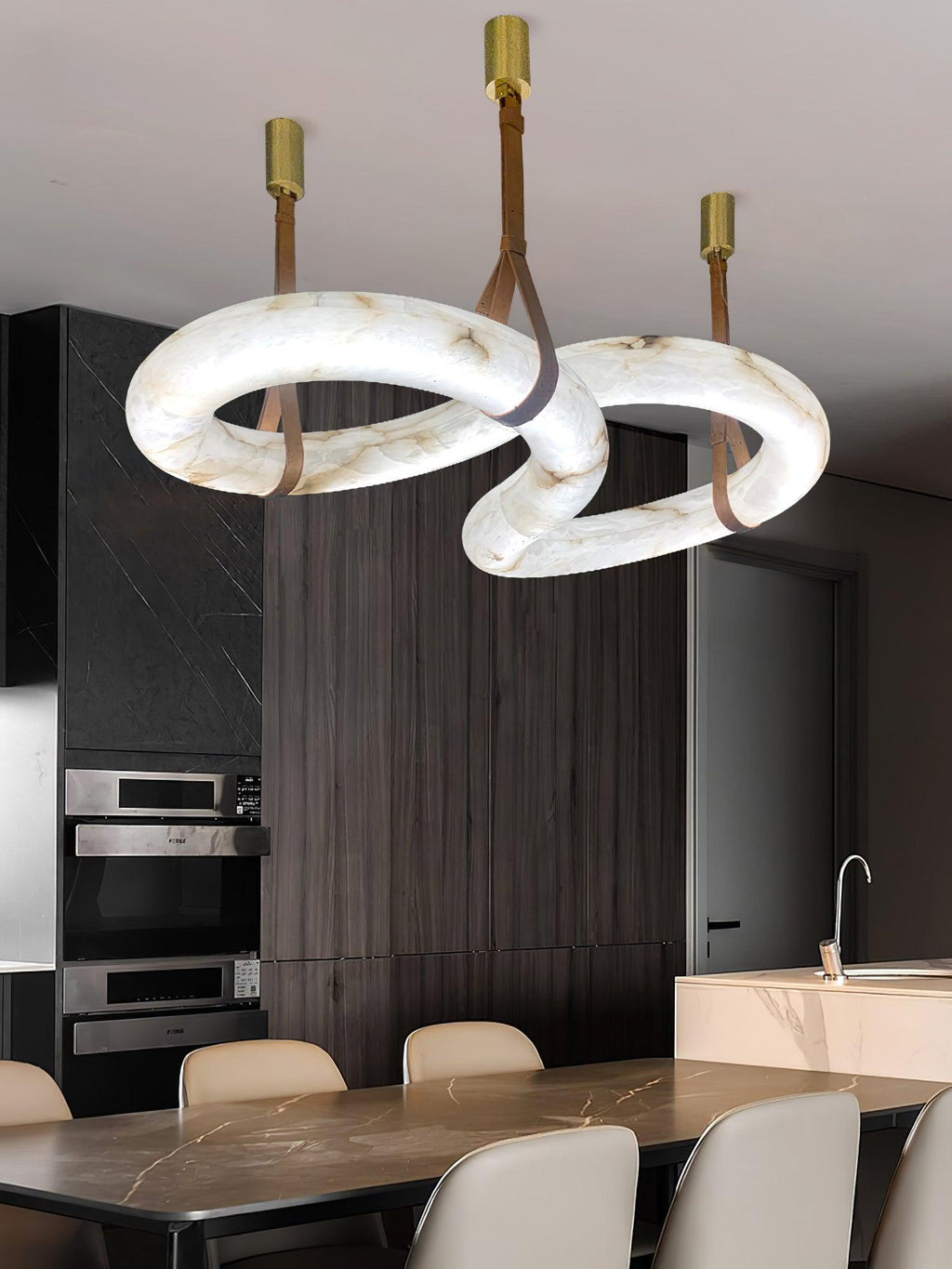 Infinity Alabaster Pendant Lamp by Bling Lighting Studio