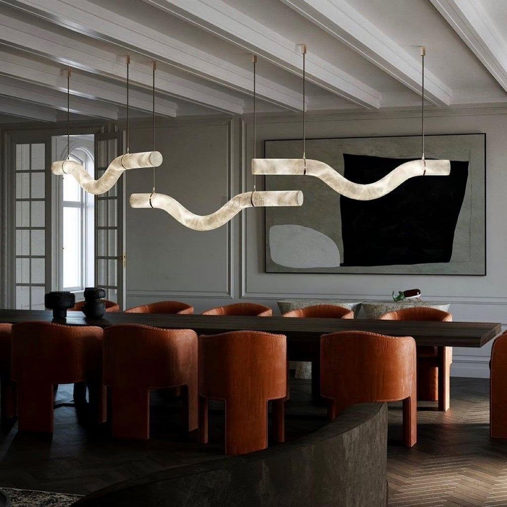 Streamlined Alabaster Pendant Lamp by Bling Lighting Studio