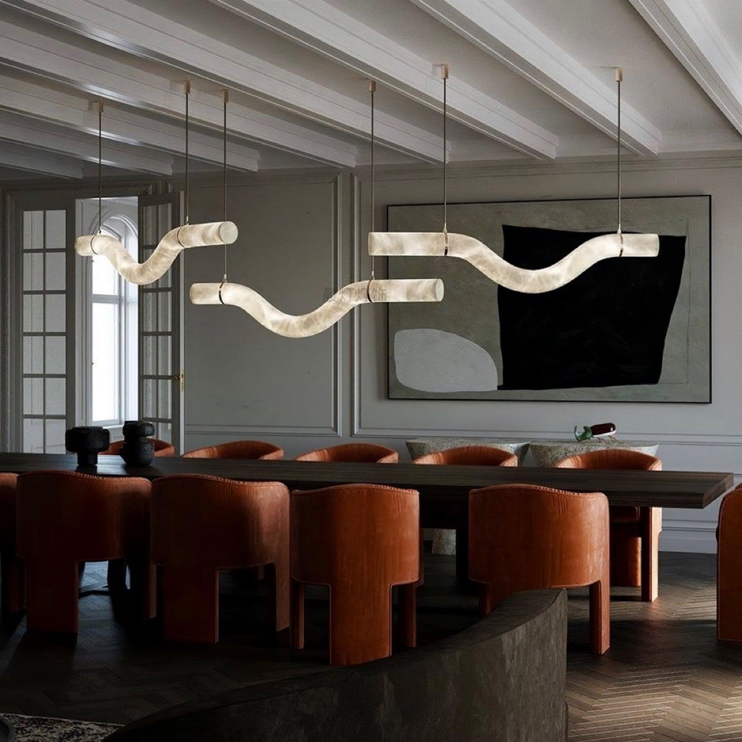 Streamlined Alabaster Pendant Lamp by Bling Lighting Studio