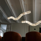 Streamlined Alabaster Pendant Lamp by Bling Lighting Studio