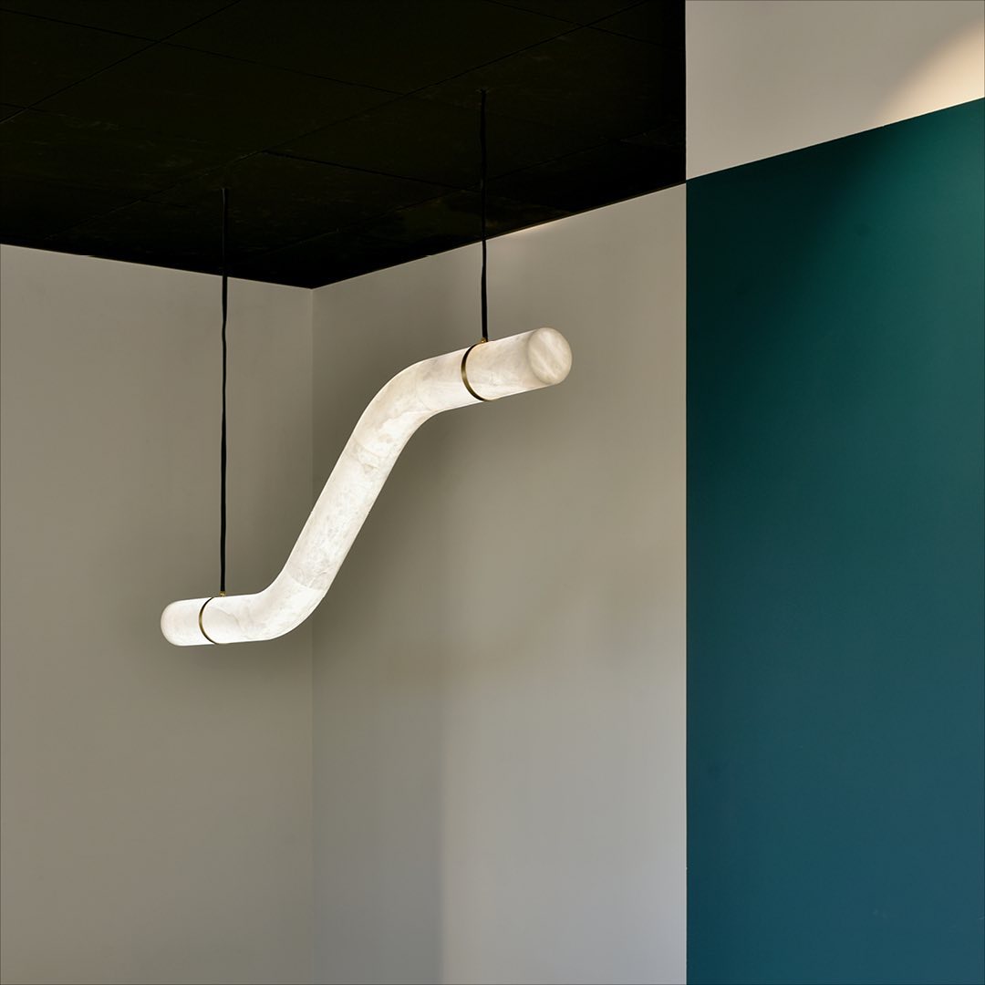 Streamlined Alabaster Pendant Lamp by Bling Lighting Studio