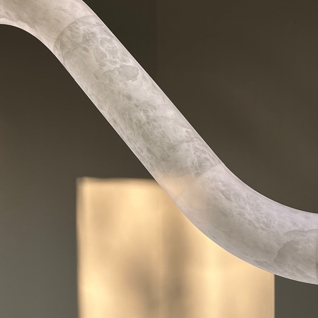 Streamlined Alabaster Pendant Lamp by Bling Lighting Studio