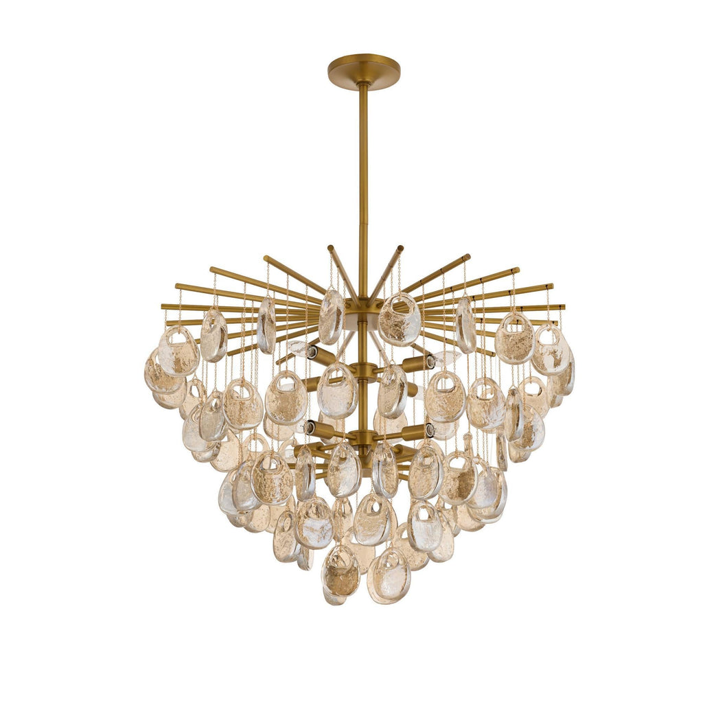 Modern Cascading Amber Glass Drop Chandelier product image