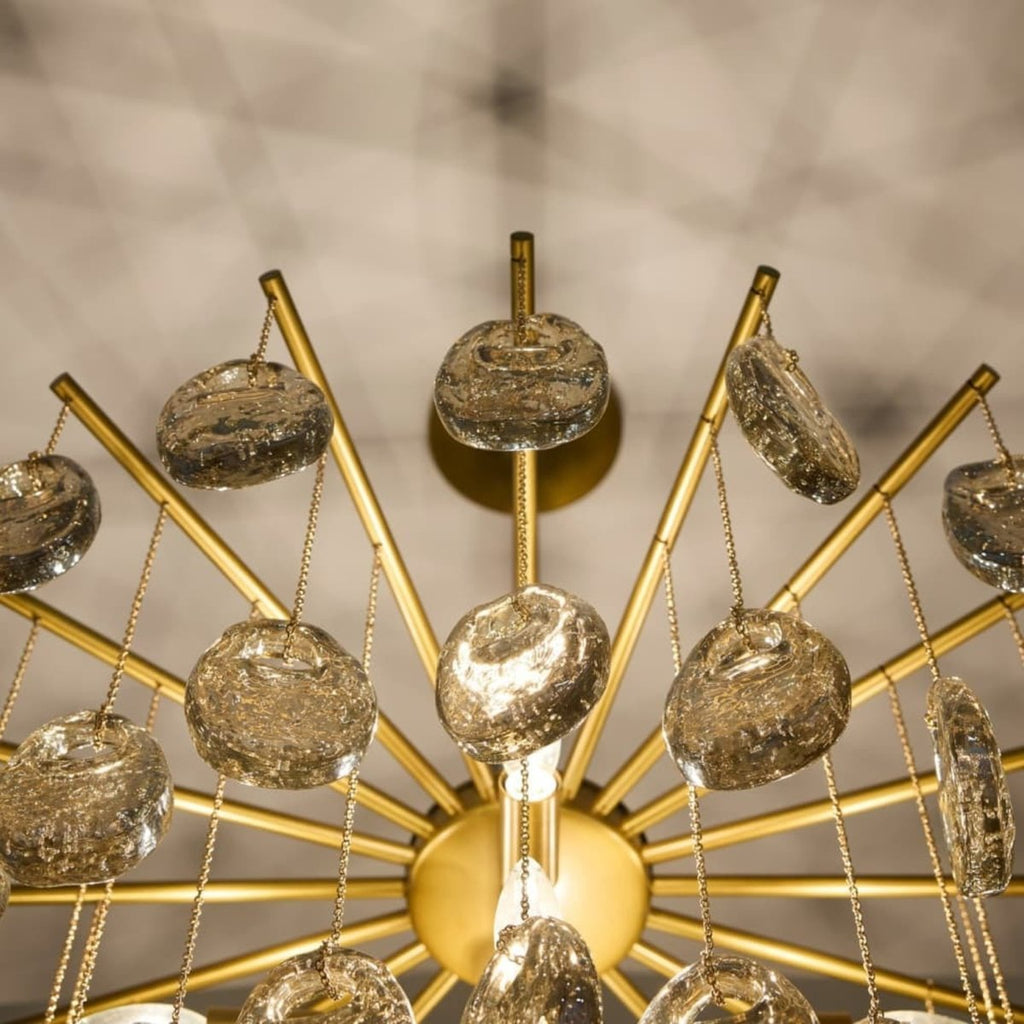 Modern Cascading Amber Glass Drop Chandelier product image