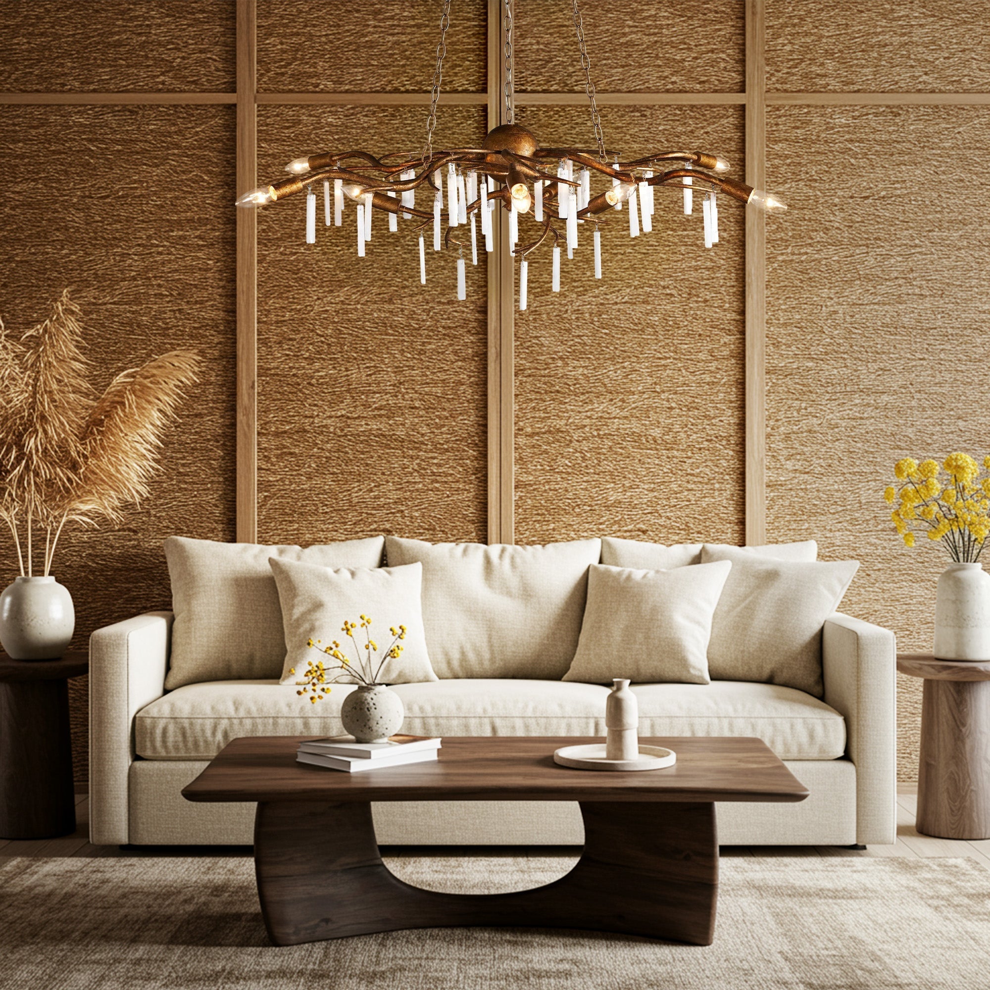 Jada Selenite Branch Chandelier 9 Light