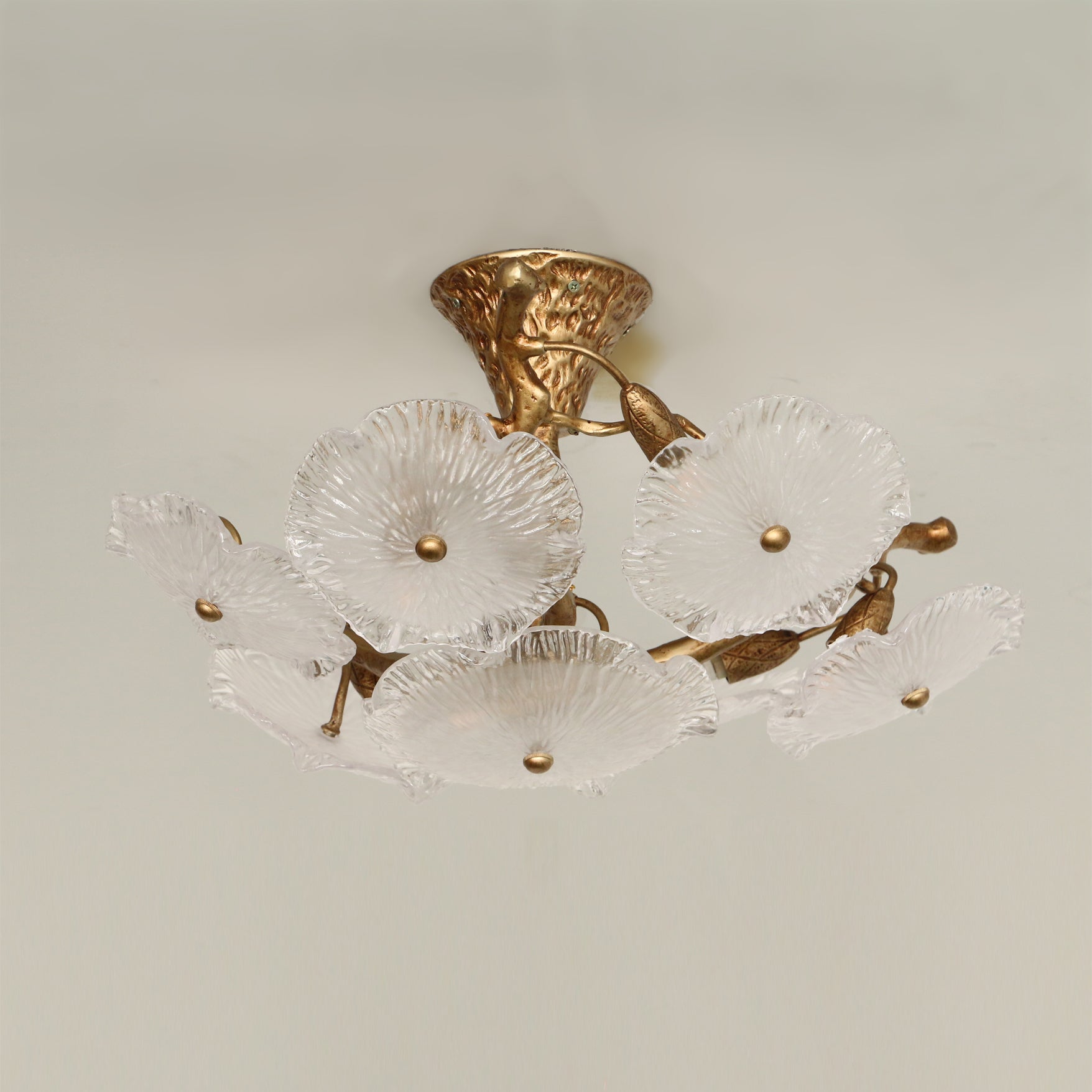 Kamal Branch Brass Crystal Flushmount by Bling Lighting Studio