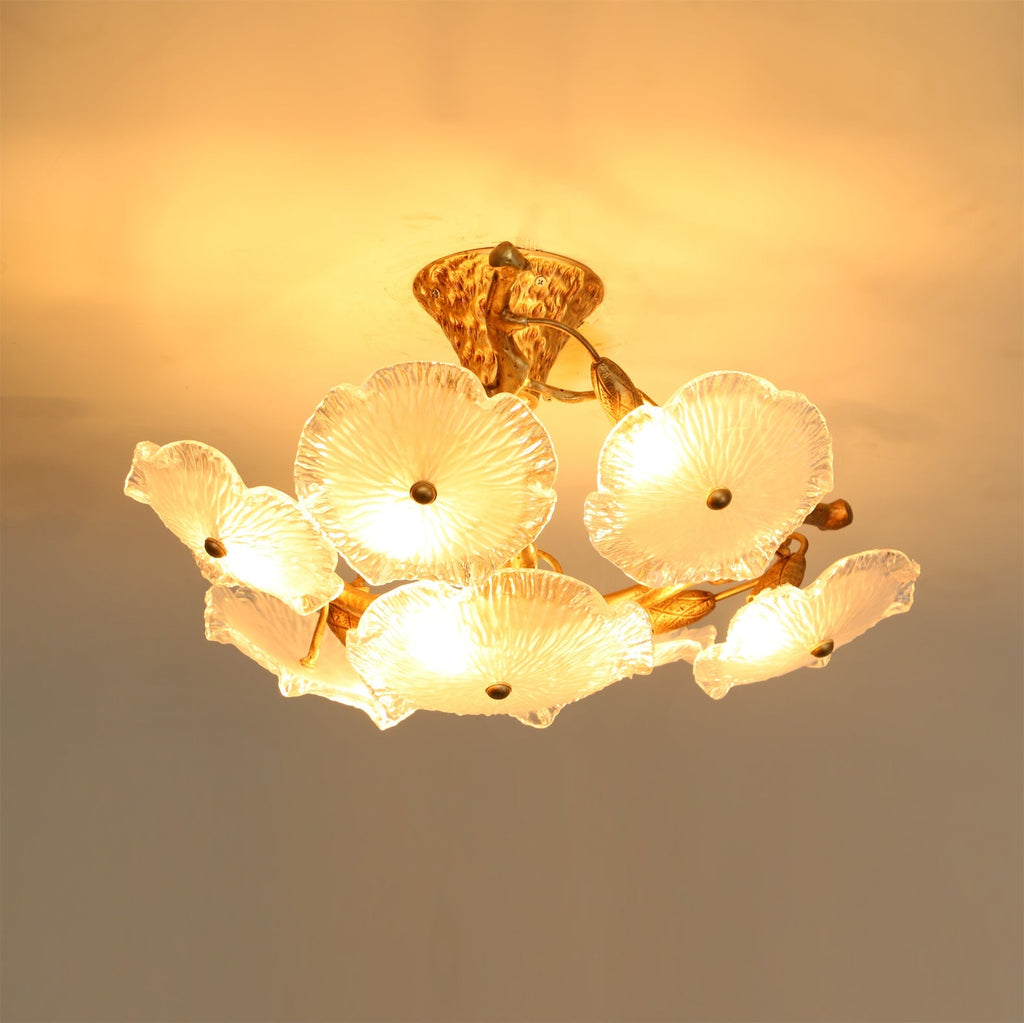 Kamal Branch Brass Crystal Flushmount by Bling Lighting Studio