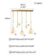 Postmodern LED Spanish Marble Chandelier Lamp in Brass for staircase by Bling Lighting Studio