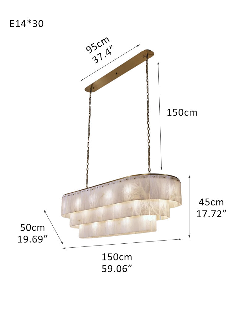 Stairwell Luxury Modern LED High Ceiling Large Alabaster Chandelier by Bling Lighting Studio