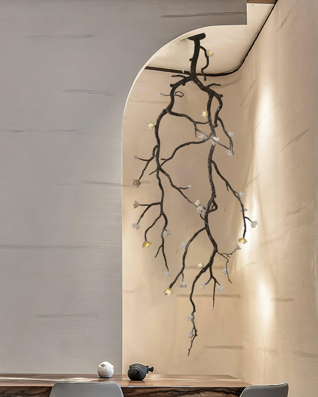 Large Long Branch Flower Chandelier by Bling Lighting Studio