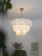 Layered Glass Petal Chandelier