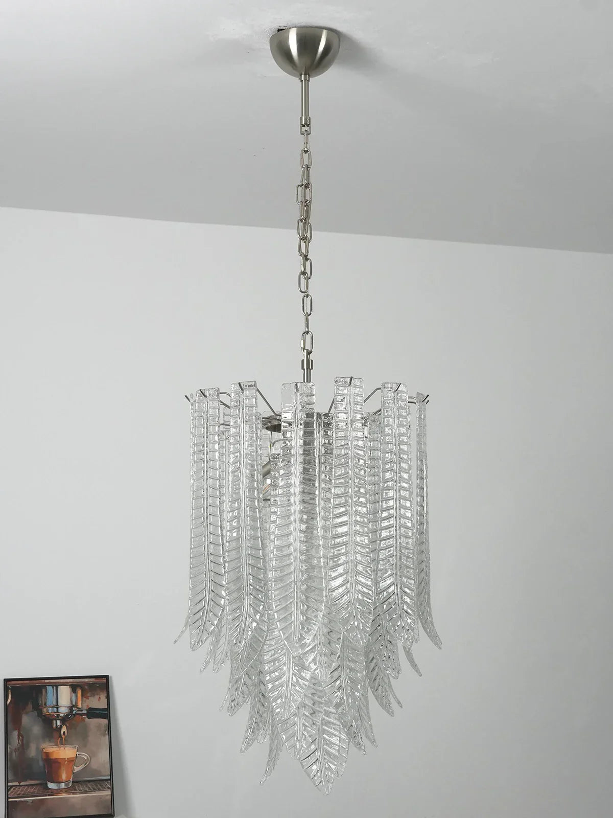 Leaf-Textured Layered Glass Chandelier product image