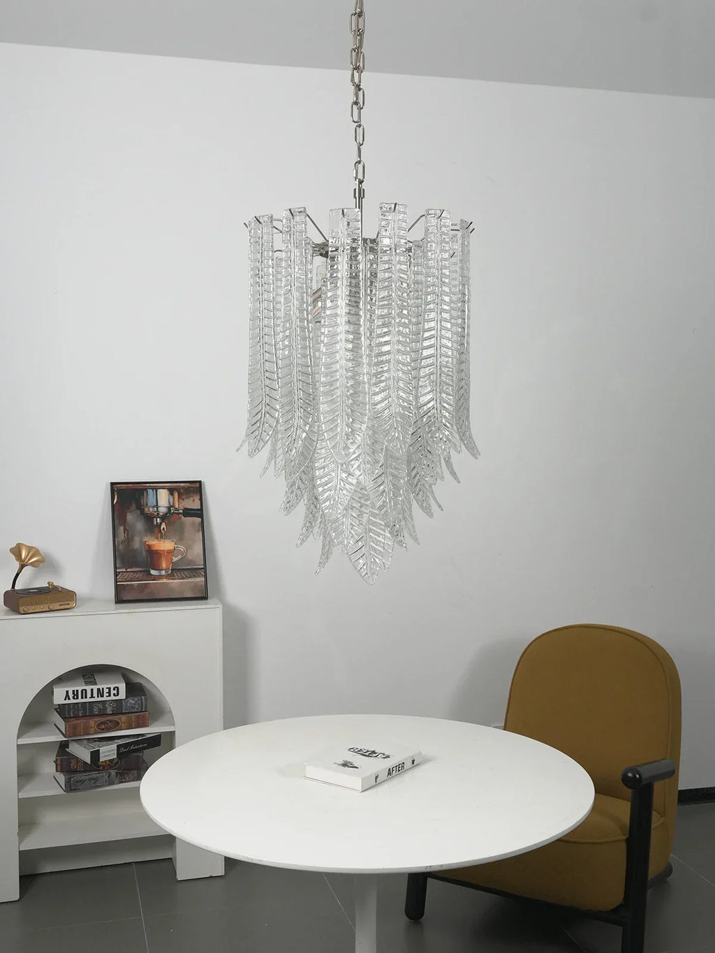 Leaf-Textured Layered Glass Chandelier product image