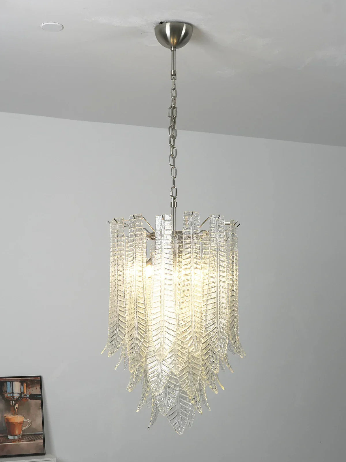 Leaf-Textured Layered Glass Chandelier product image