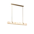 Linear Alabaster Chandelier, Kitchen Island Pendant Light by Bling Lighting Studio
