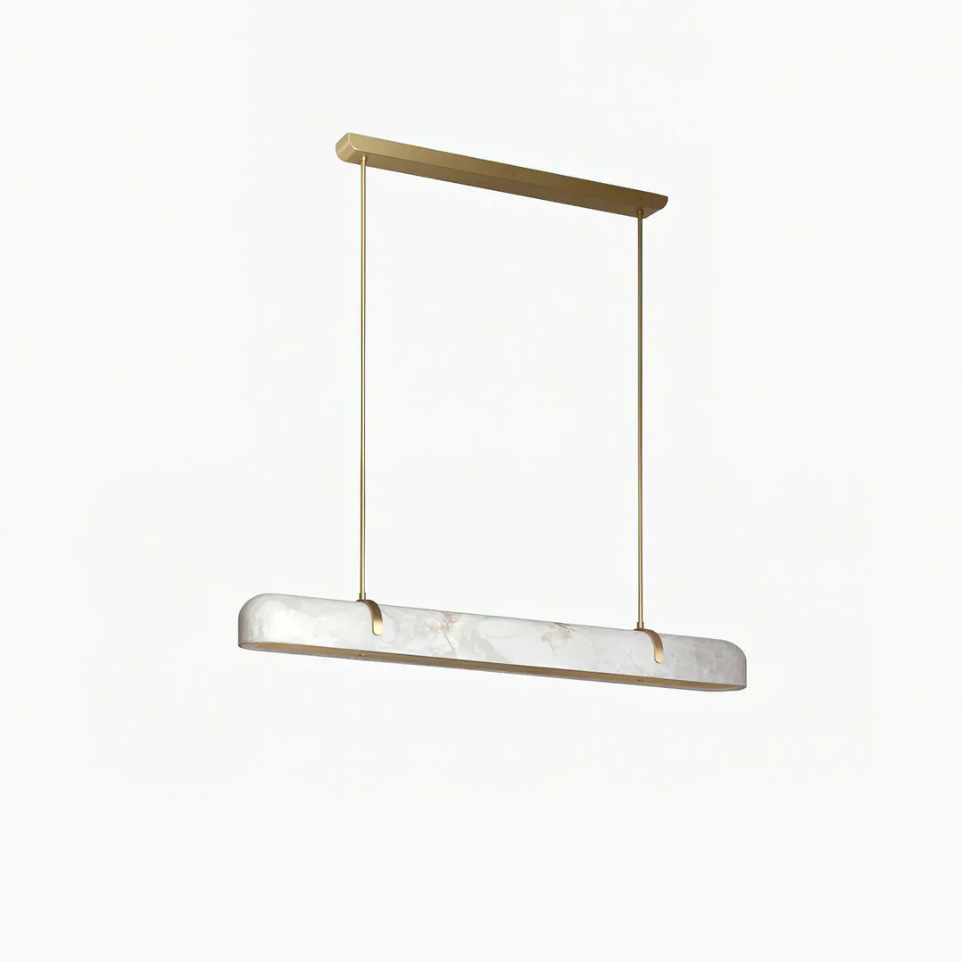 Linear Alabaster Chandelier, Kitchen Island Pendant Light by Bling Lighting Studio