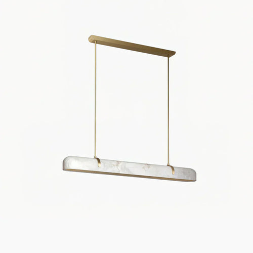 Linear Alabaster Chandelier, Kitchen Island Pendant Light by Bling Lighting Studio