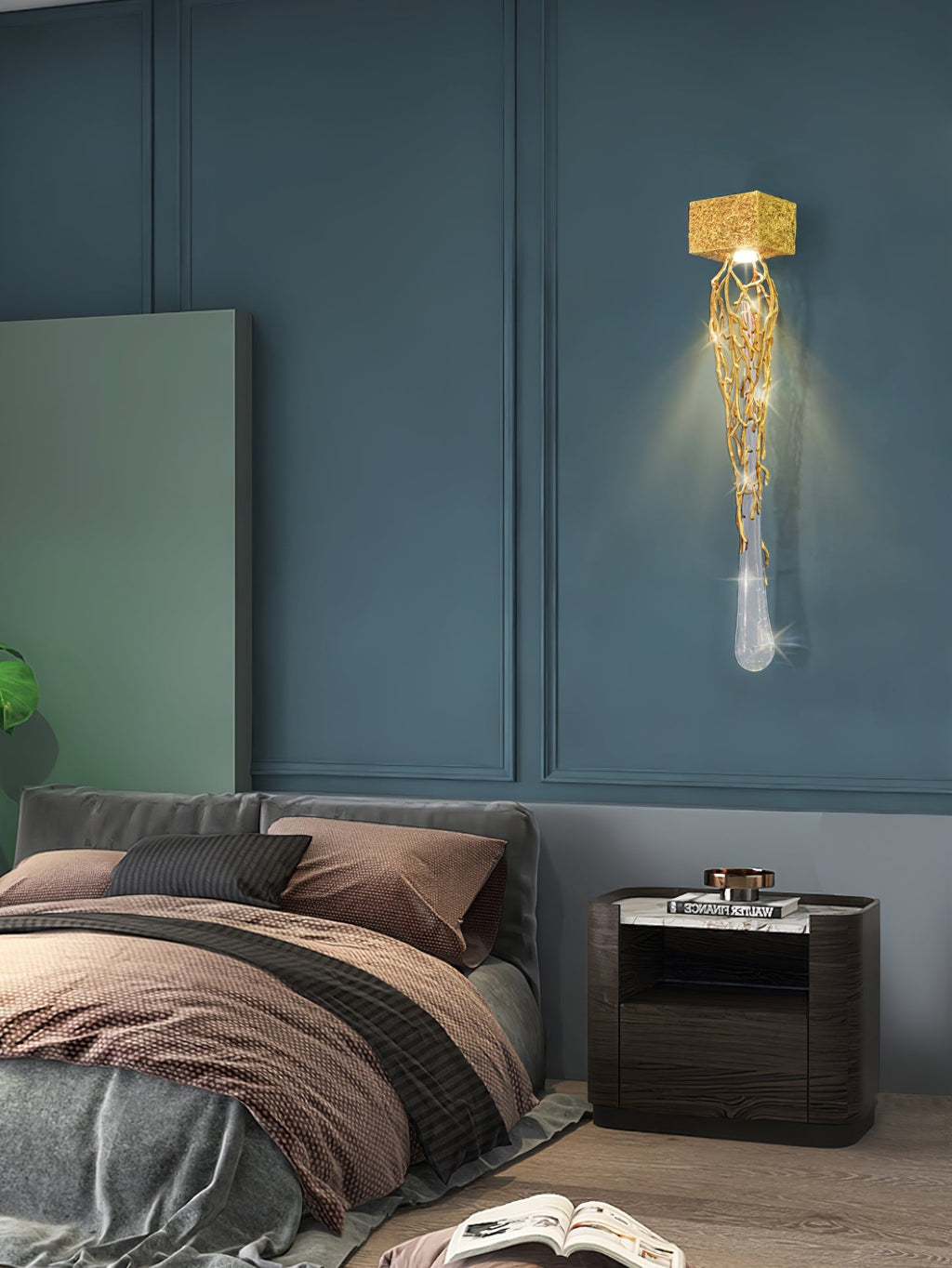 Liquid Drop Branch Wall Lamp by Bling Lighting Studio