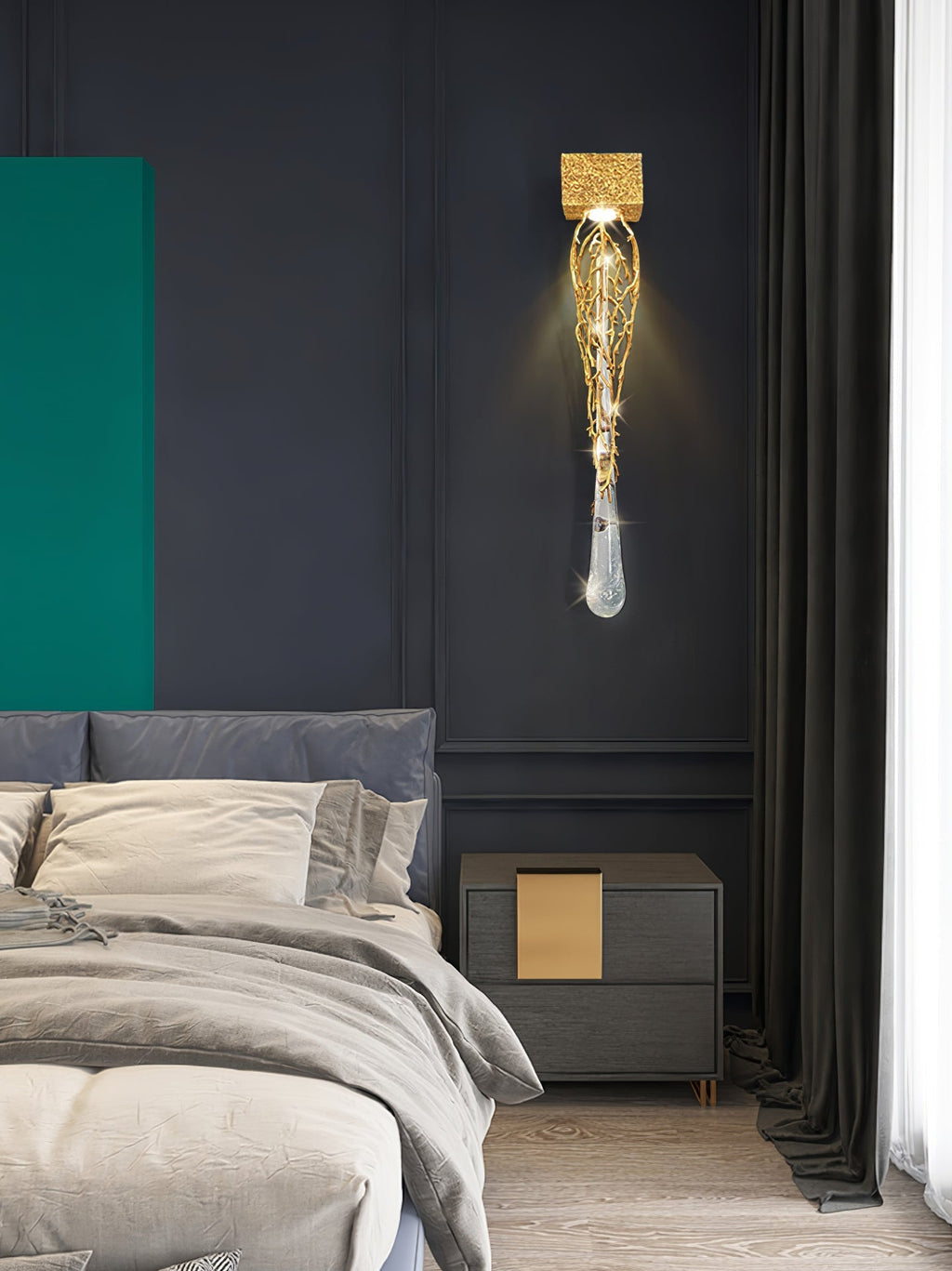 Liquid Drop Branch Wall Lamp by Bling Lighting Studio
