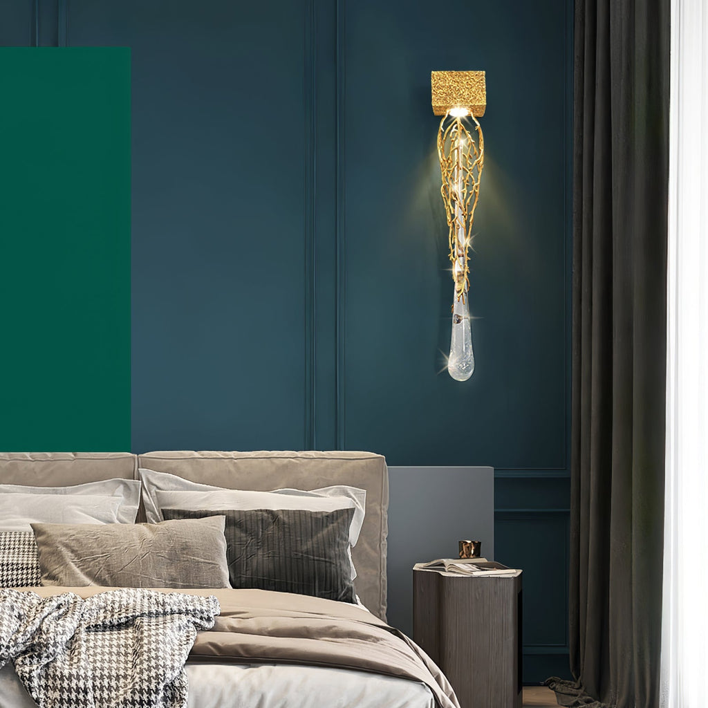 Liquid Drop Branch Wall Lamp by Bling Lighting Studio