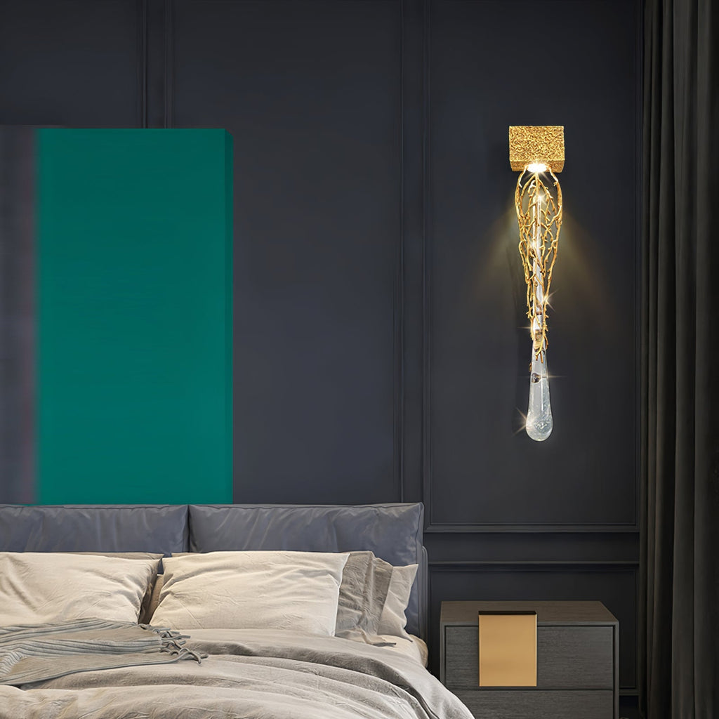 Liquid Drop Branch Wall Lamp by Bling Lighting Studio