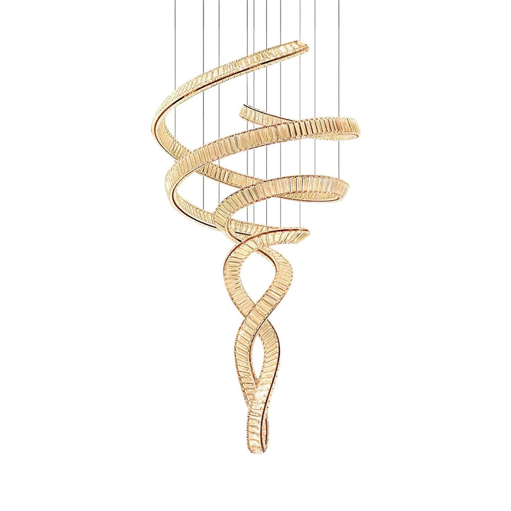 Tall Twisting Glass Staircase Chandelier product image