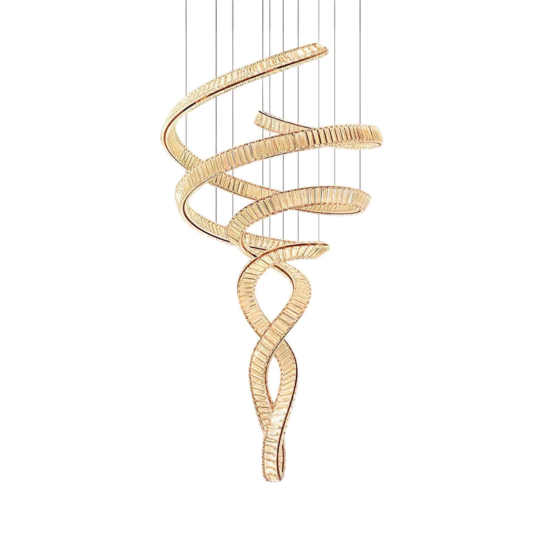 Tall Twisting Glass Staircase Chandelier product image