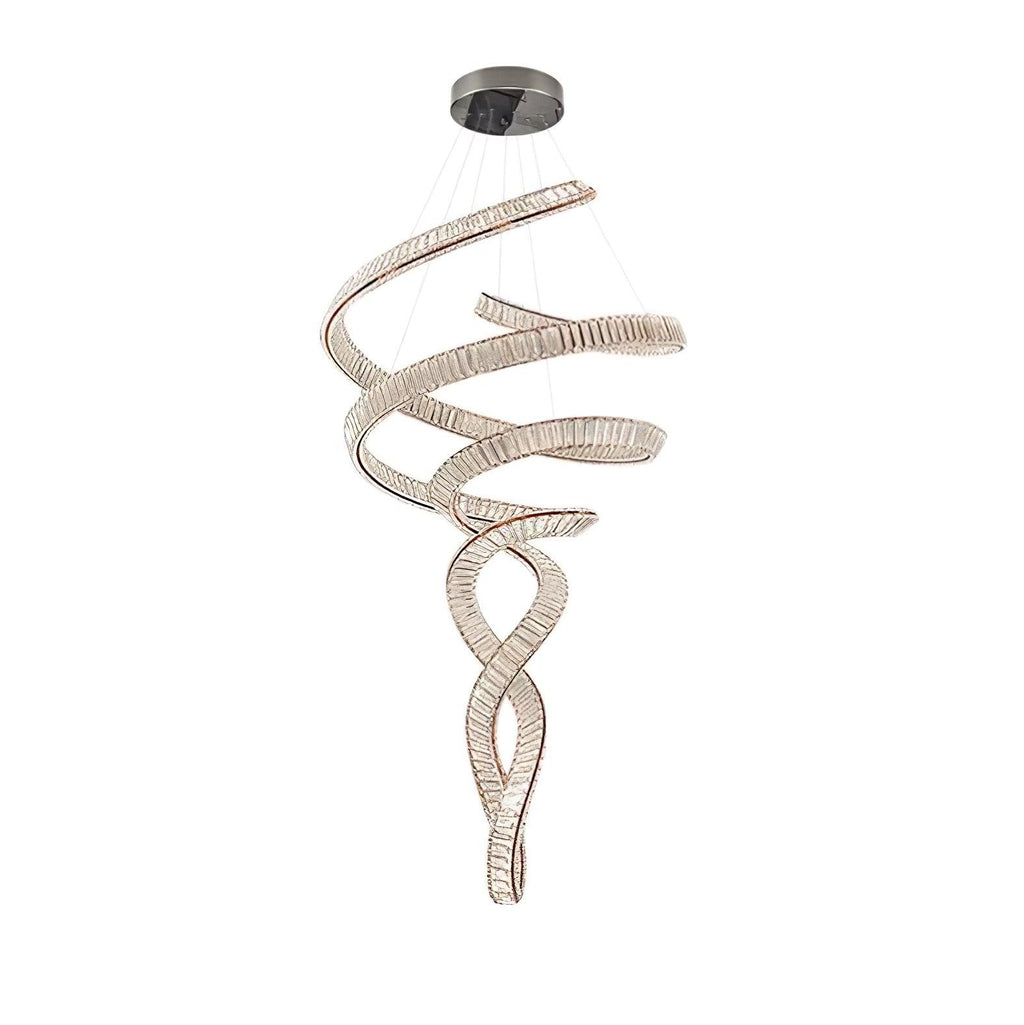 Tall Twisting Glass Staircase Chandelier product image