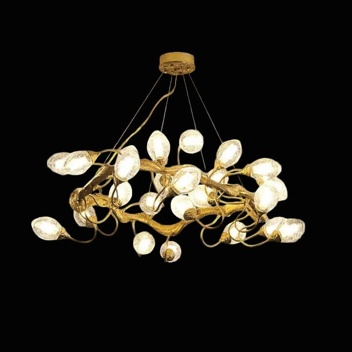 Branch Lotus Brass Chandelier