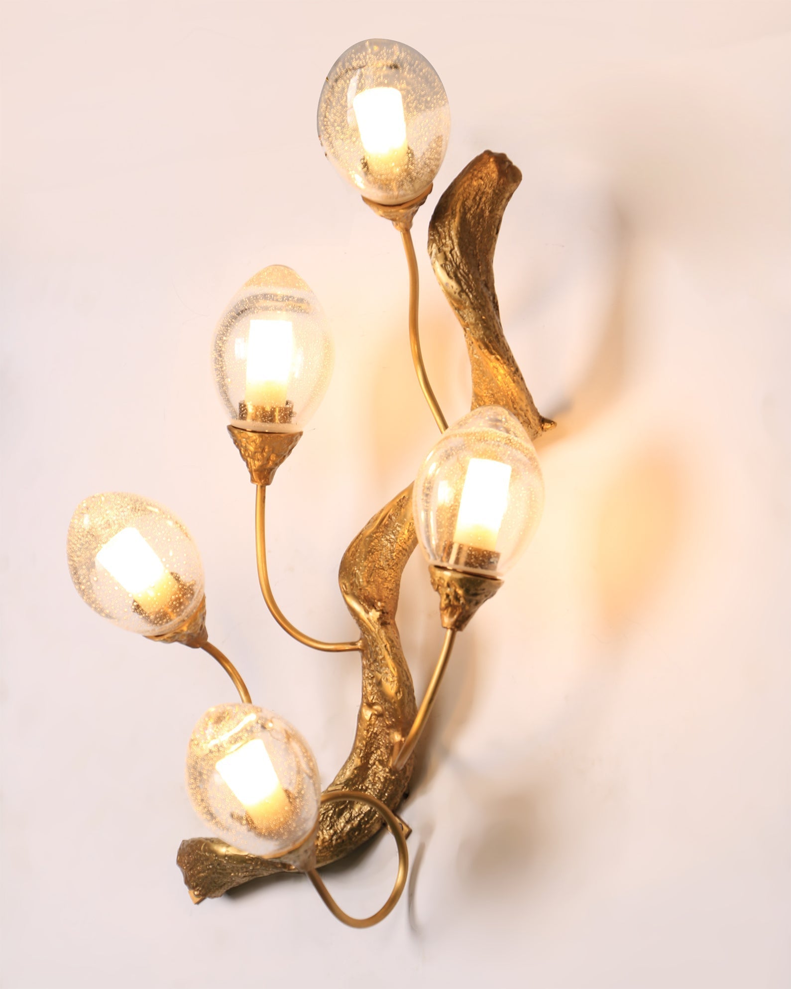 Lotus Brass Branch Wall Lamp material and finish detail
