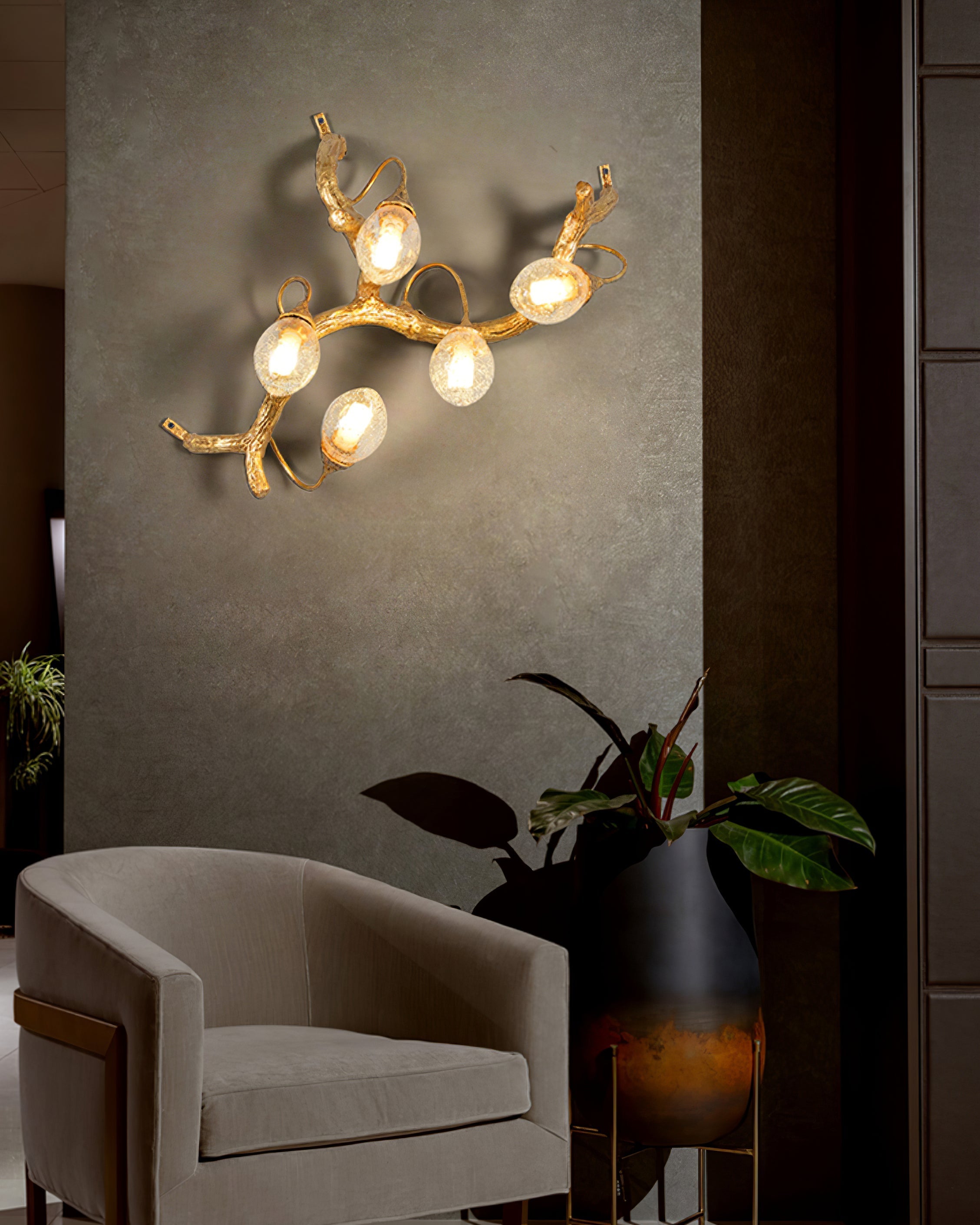 Lotus Brass Branch Wall Lamp product image