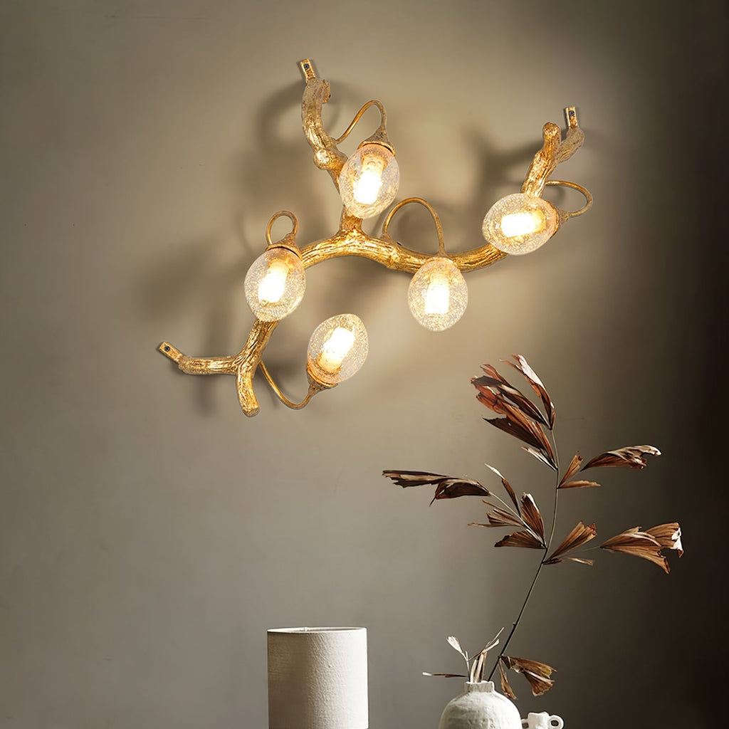 Lotus Brass Branch Wall Lamp by Bling Lighting Studio