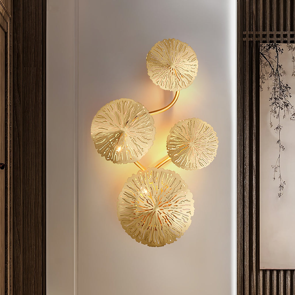 Lotus Leaf Branch Wall Sconce material and finish detail