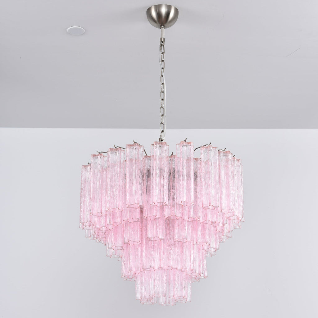 Luxury Murano Rosa Tube Chandelier material and finish detail