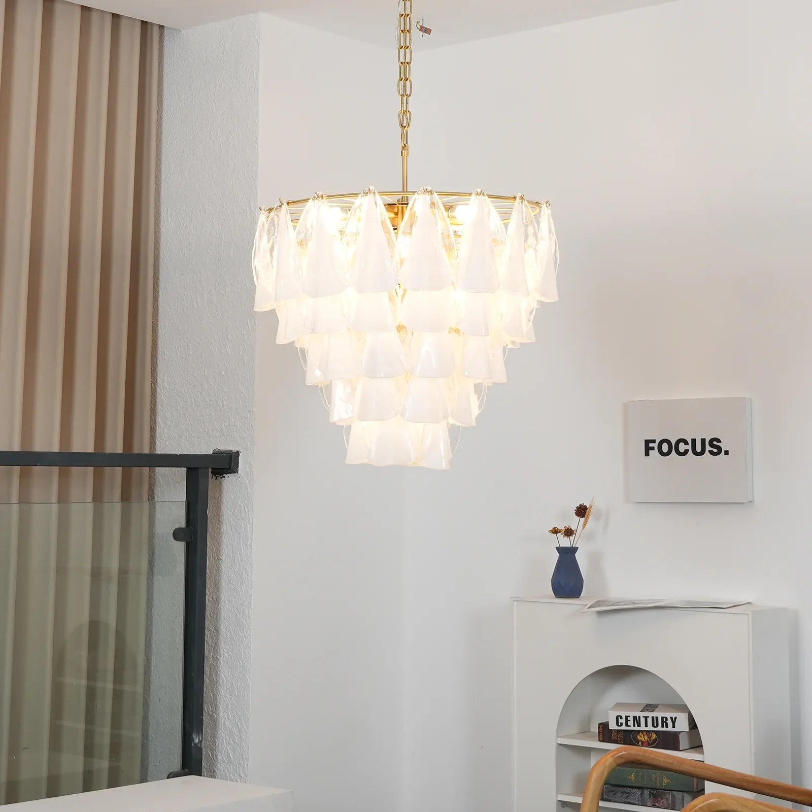 Lunara Murano Petal Glass Chandelier material and finish detail