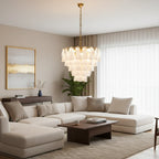 Lunara Murano Petal Glass Chandelier detail view
