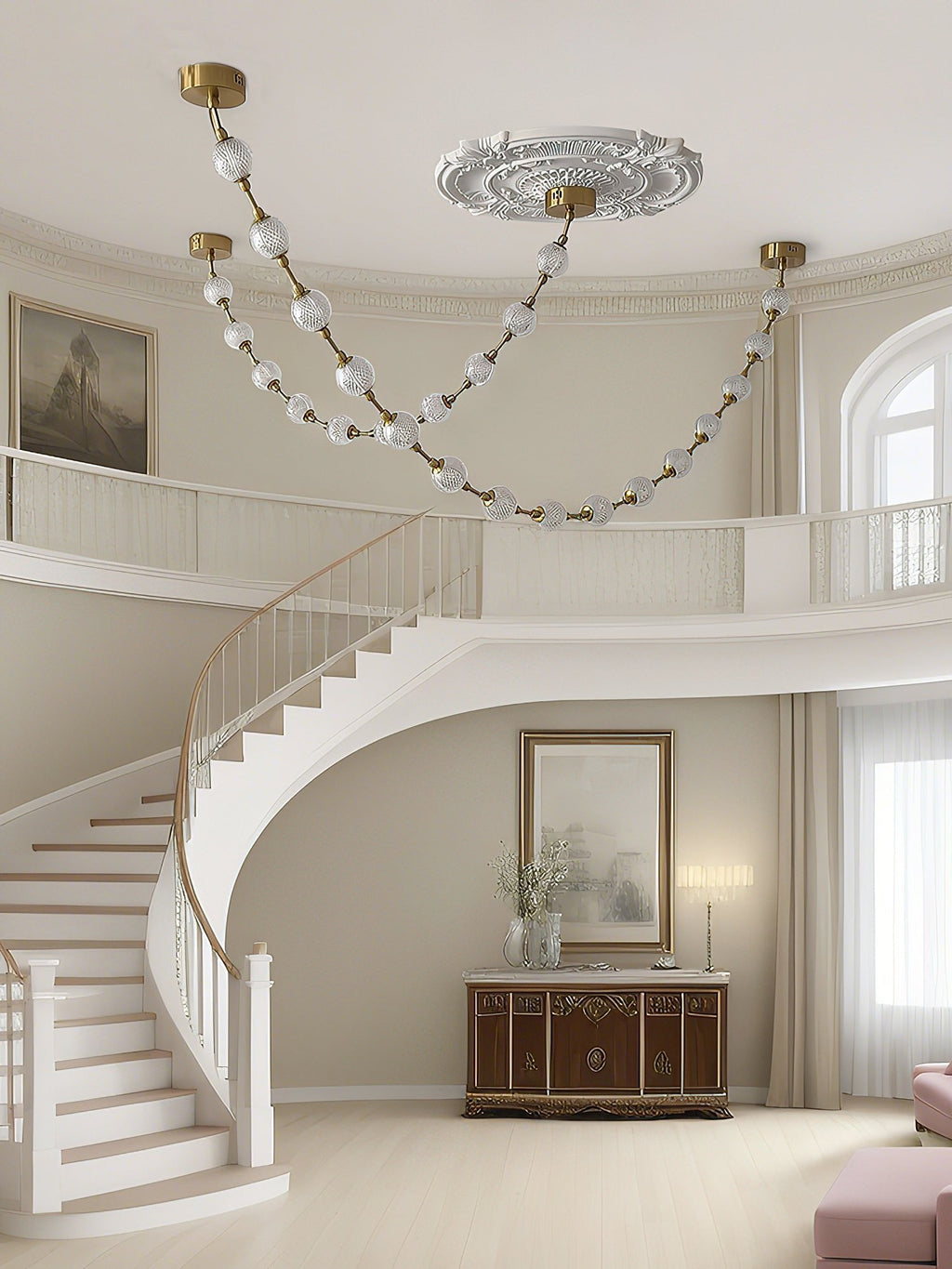 Strand Necklace Chandelier lighting by Bling Lighting Studio