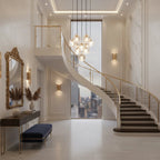 Luxury Faceted Crystal Cluster Chandelier