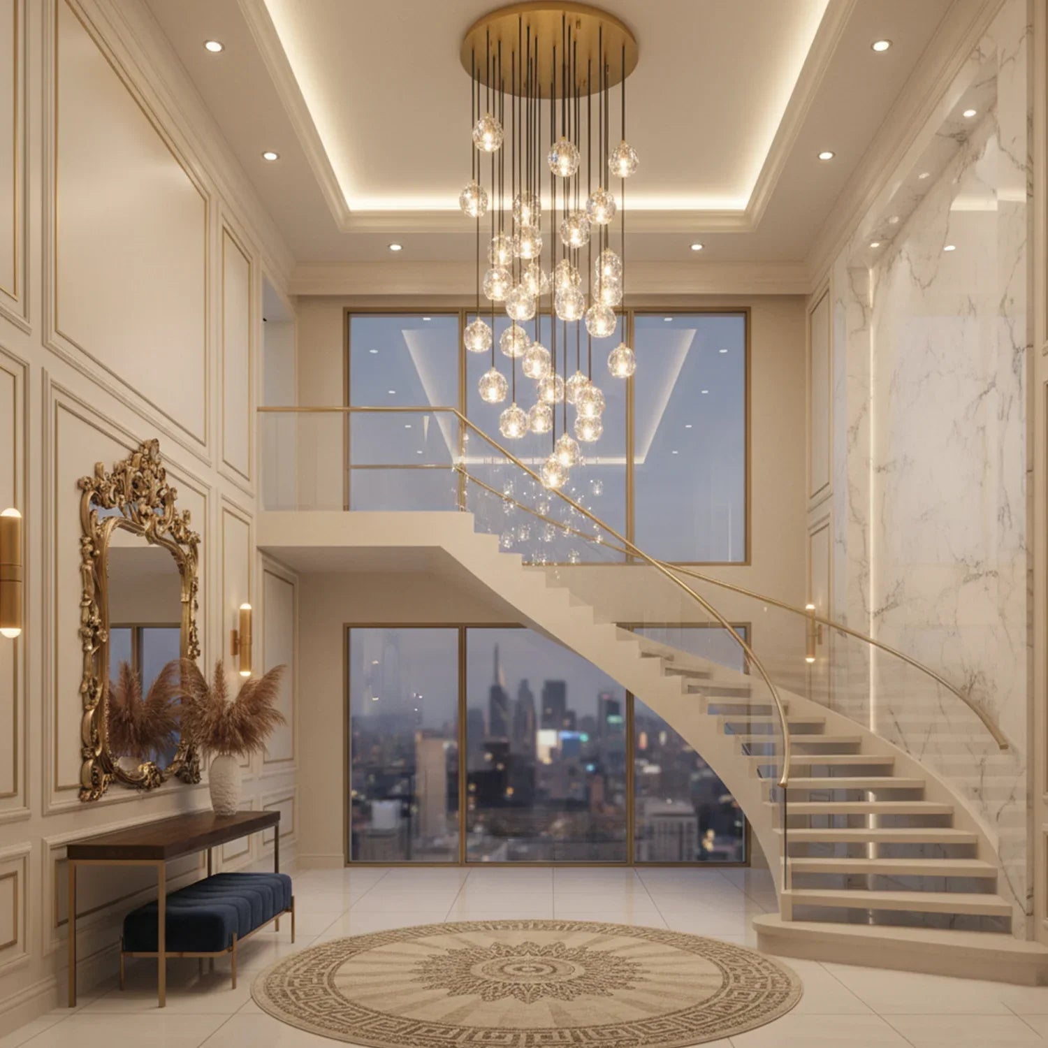 Luxury Faceted Crystal Cluster Chandelier