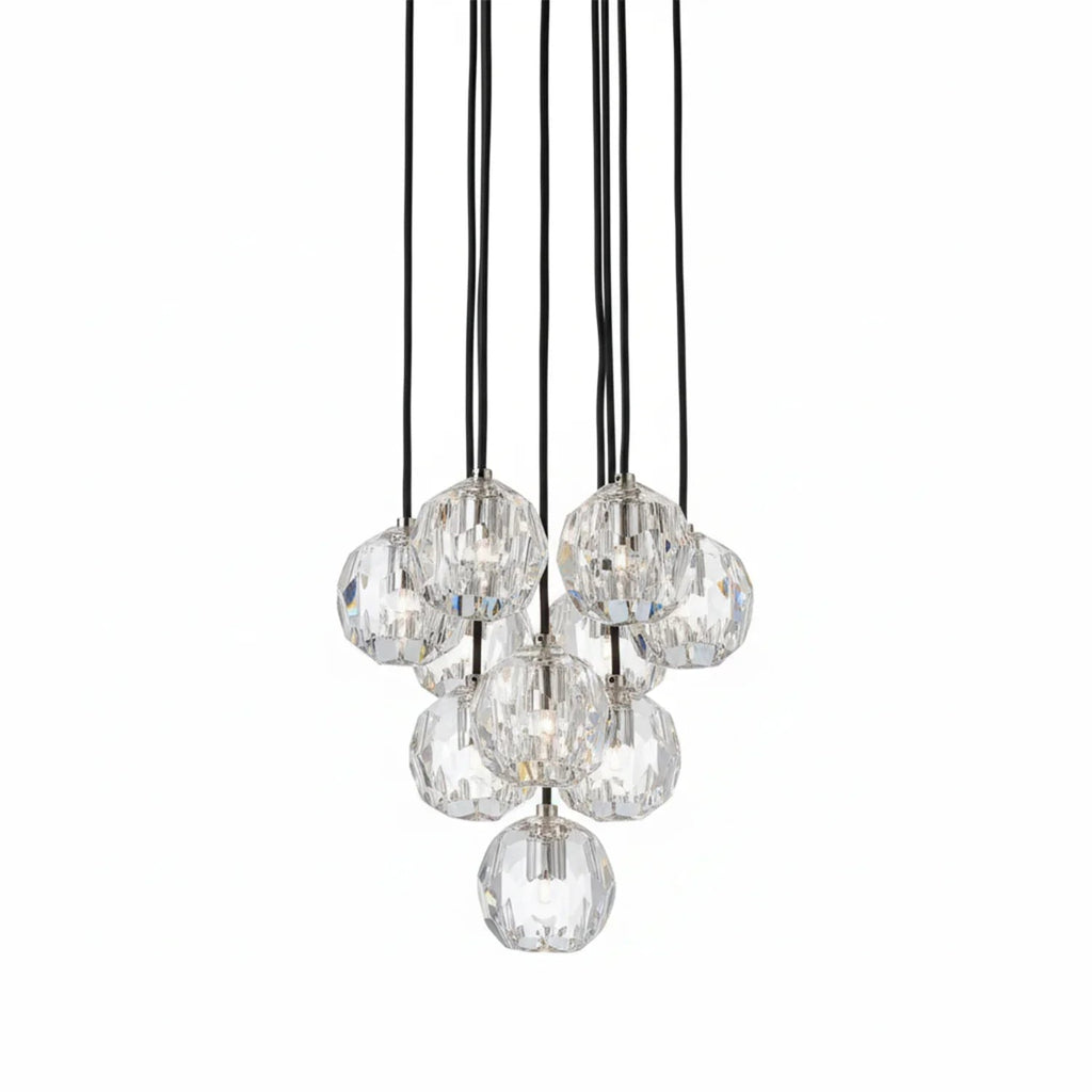 Luxury Faceted Crystal Cluster Chandelier