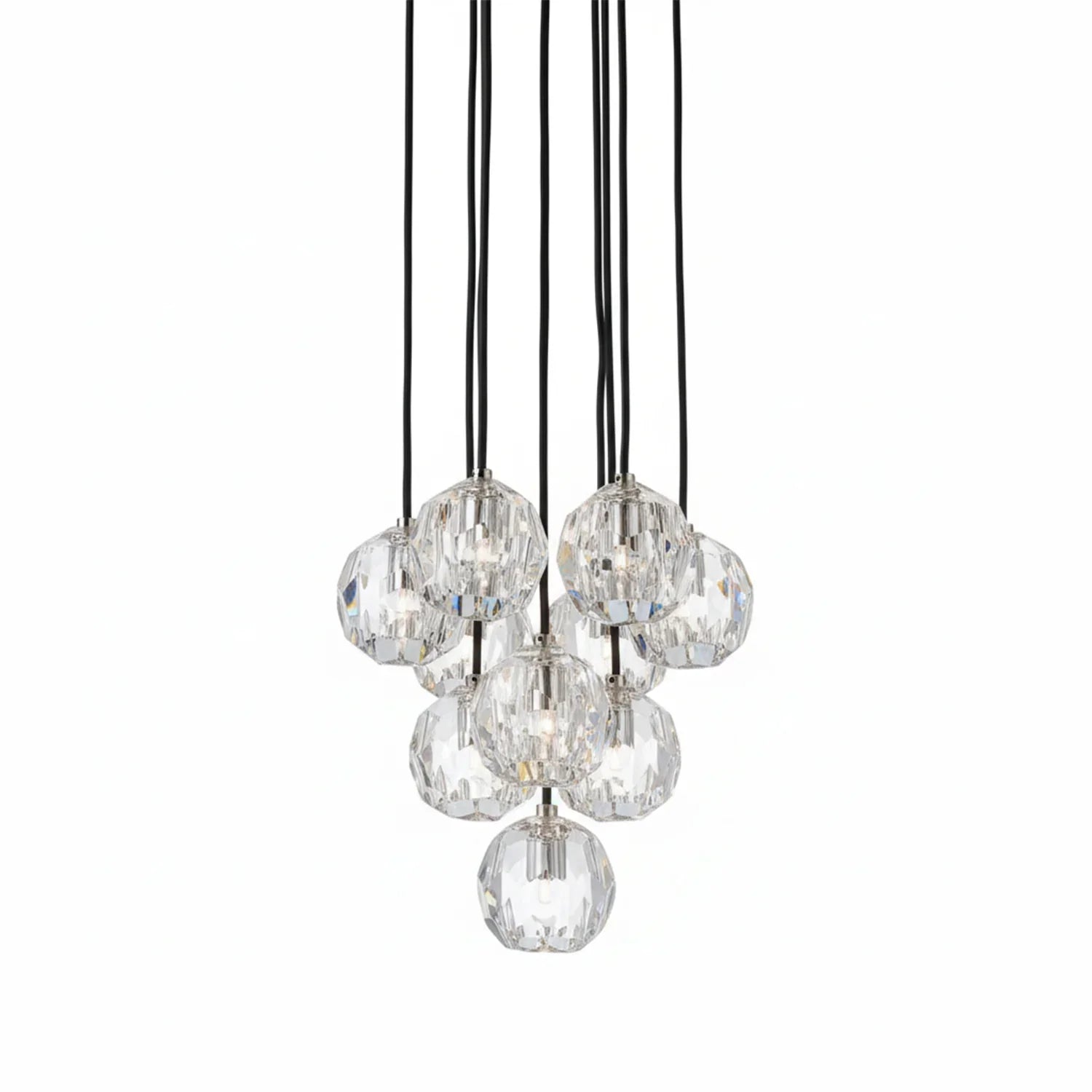Luxury Faceted Crystal Cluster Chandelier