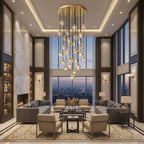 Luxury Faceted Crystal Cluster Chandelier