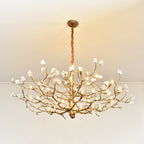 Livio Gemstone Branch Brass Round Chandelier by Bling Lighting Studio