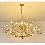 Livio Gemstone Branch Brass Round Chandelier by Bling Lighting Studio