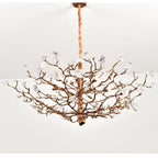 Livio Gemstone Branch Brass Round Chandelier by Bling Lighting Studio