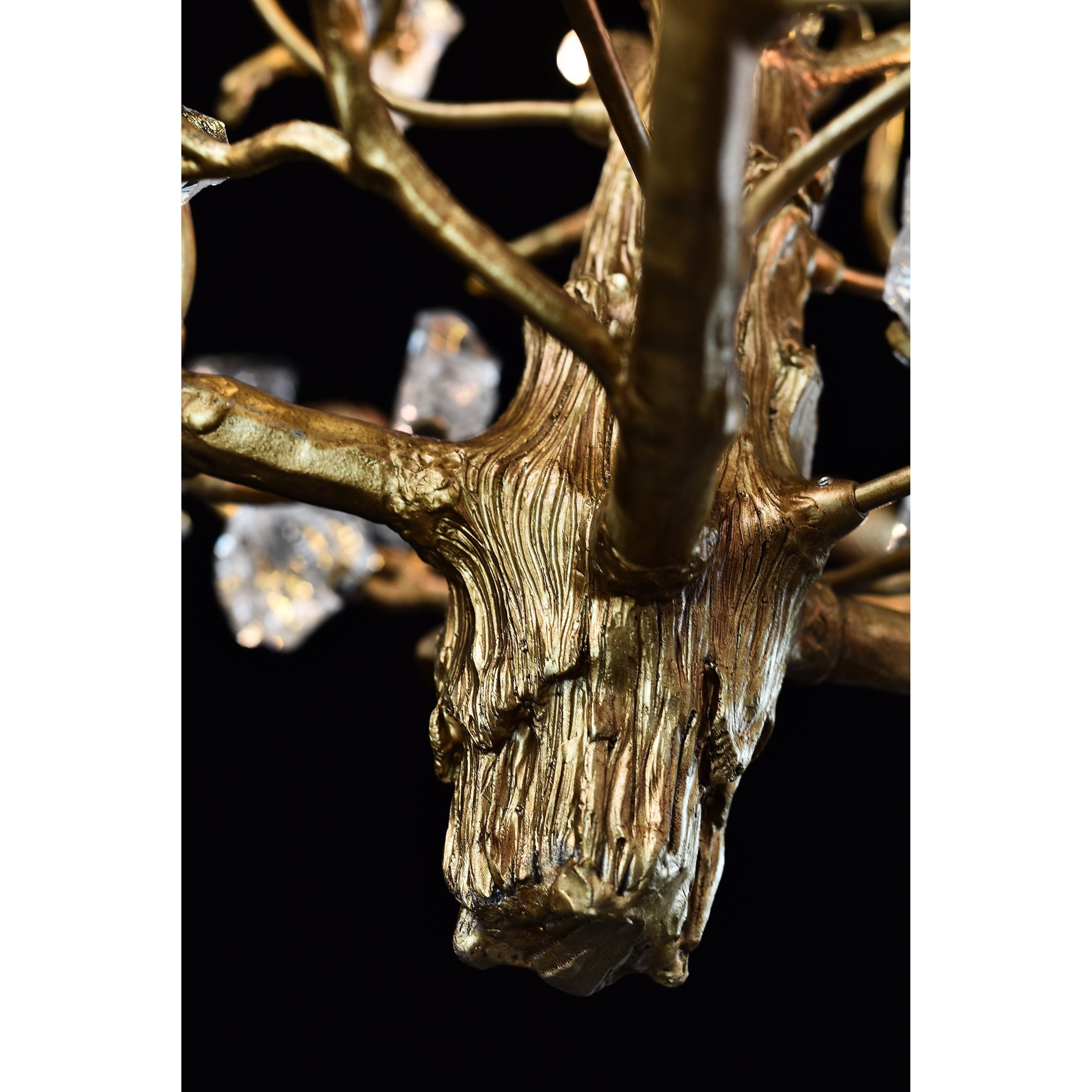 Livio Gemstone Branch Brass Round Chandelier by Bling Lighting Studio