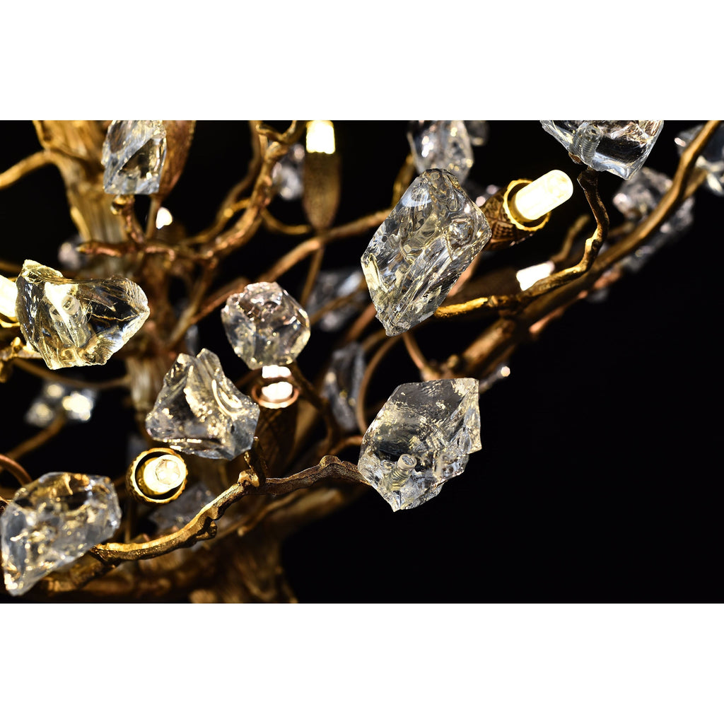 Livio Gemstone Branch Brass Round Chandelier by Bling Lighting Studio