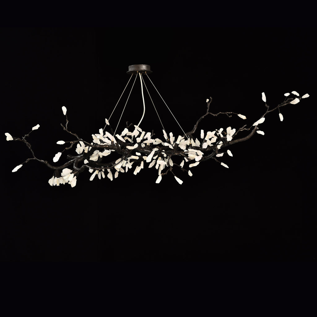 Selenite Crystal Blossom Branching Tree Chandelier by Bling Lighting Studio
